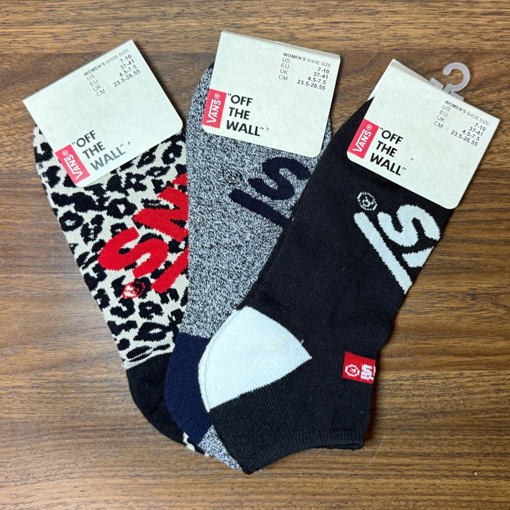 Vans Ankle Socks 3 Pack Wholesale Misprint Men’s Size 9.5-13